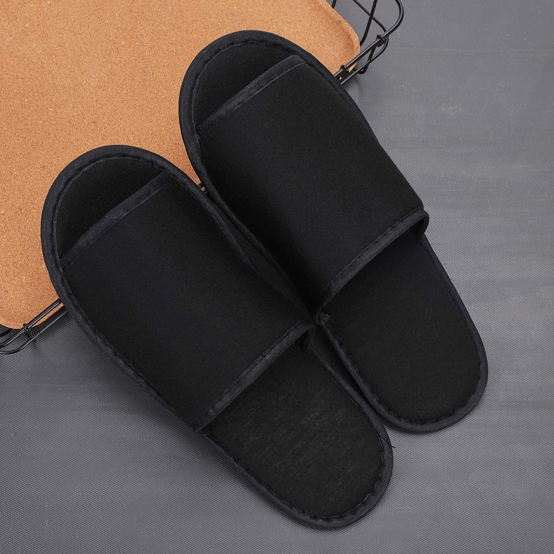 ITODA Portable Travel Slipper Spa Hotel Open Toe Sandals Non Disposable Foldable Shoes Guest Indoor House Room Business Trip Party Washable Footwear with Bags - Image 4